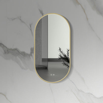 Aloni Avalo Spiegel Ovaal | 50x100cm | Geborsteld Goud