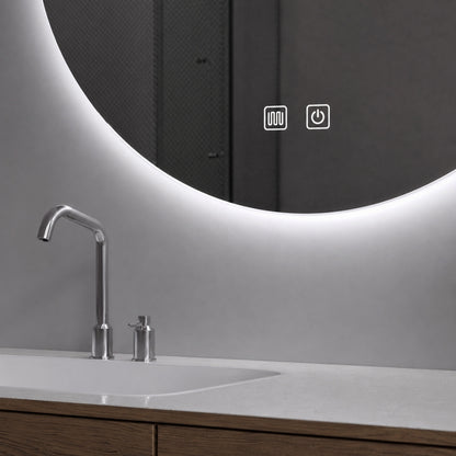 Aloni Omega ronde badkamerspiegel 60cm met LED-verlichting zonder lijst