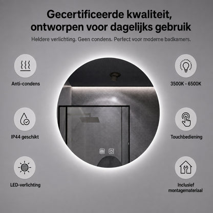 Aloni Omega Spiegel | 60cm | Rond | LED-verlichting