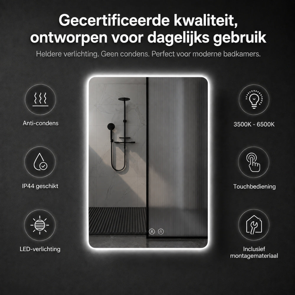 Aloni Queen spiegel 60x80cm met LED-verlichting | WD Tegels