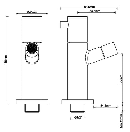 Amador fonteinkraan XL 1/2'' geborsteld koper