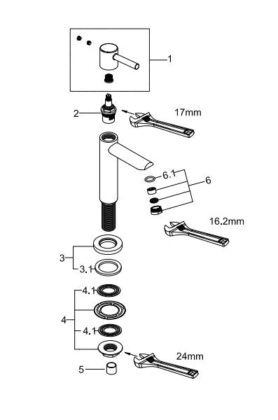 Amador fonteinkraan XL 1/2'' geborsteld koper