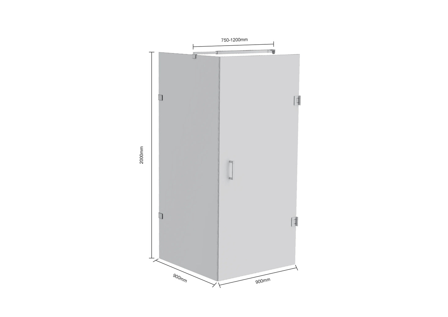 Douchecabine Mira - 90x200cm - Zwart - WDtegels