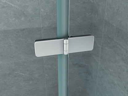 Aloni Badwand | 130X140cm | 3 Delig | Inklapbaar | Chroom | Helder Glas - WDtegels