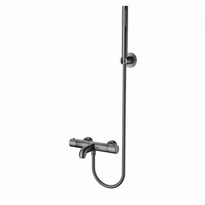 Aloni Bad- en Douchemengkraan | 150cm | Thermostatisch met Doucheslang | Gunmetal - WDtegels
