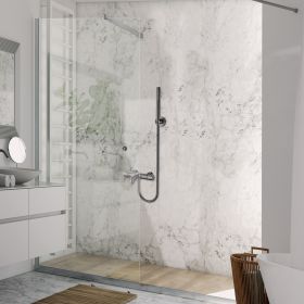 Aloni Bad- en Douchemengkraan | 150cm | Thermostatisch met Doucheslang | Gunmetal - WDtegels