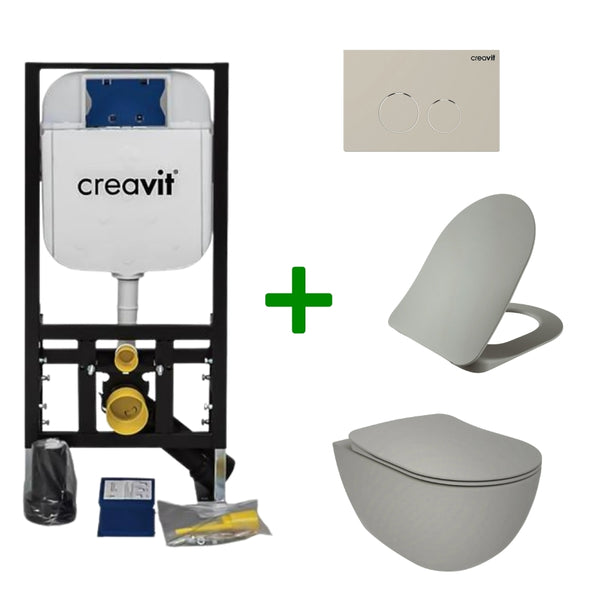 Creavit complete toiletset - Grijs