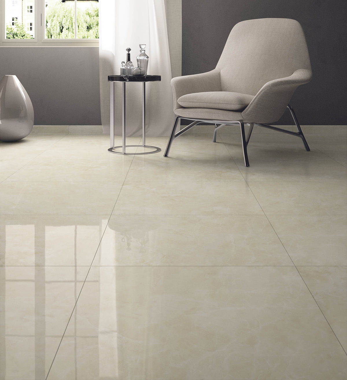 Vloer- en wandtegel Divina Crema gepolijst 60x60 rett - foto 4