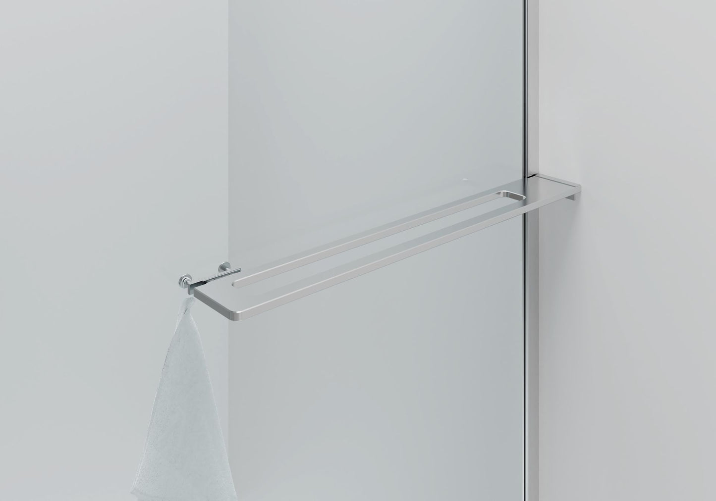 Curvy Inloopdouche | 100x200cm | Handdoekhouder | Chroom | Gebogen Helder Glas - WDtegels