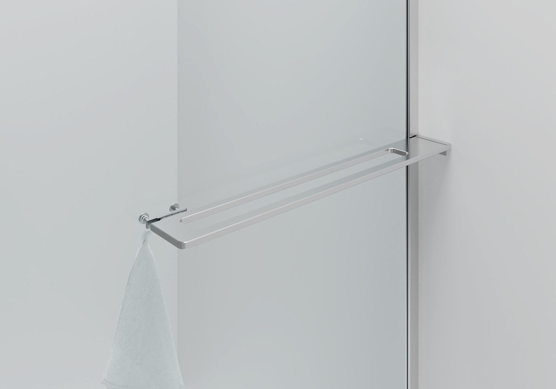Curvy Inloopdouche | 100x200cm | Handdoekhouder | Chroom | Gebogen Helder Glas - WDtegels