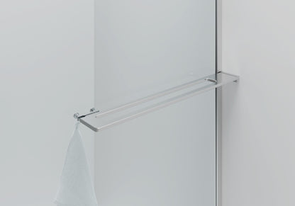 Curvy Inloopdouche | 100x200cm | Handdoekhouder | Chroom | Gebogen Helder Glas - WDtegels