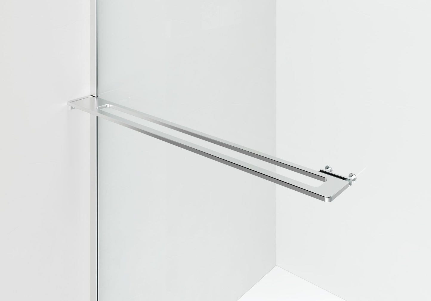 Curvy Inloopdouche | 120x200cm | Handdoekhouder | Chroom | Gebogen Helder Glas - WDtegels