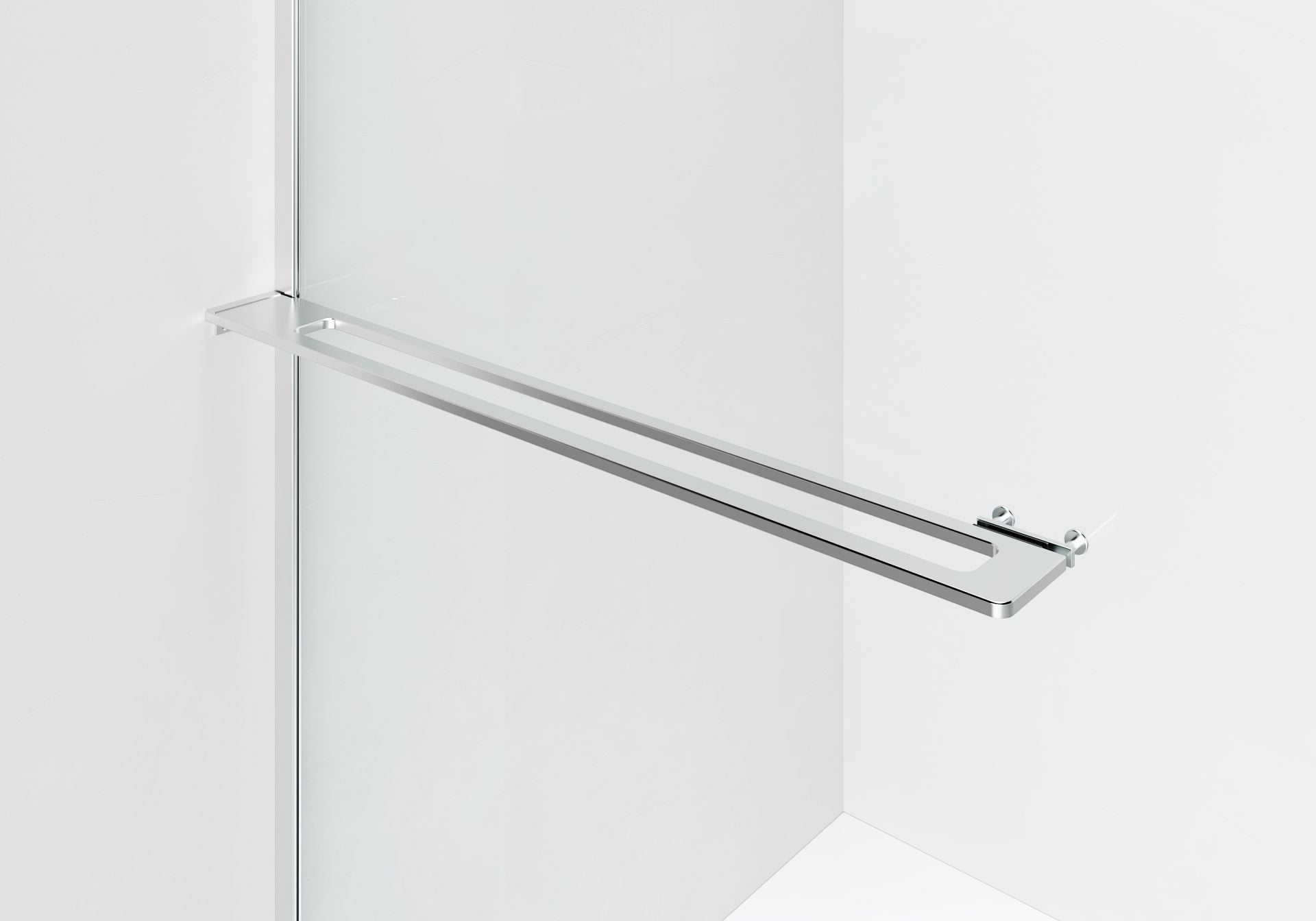 Curvy Inloopdouche | 120x200cm | Handdoekhouder | Chroom | Gebogen Helder Glas - WDtegels