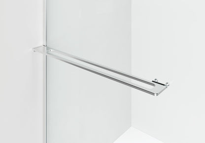 Curvy Inloopdouche | 120x200cm | Handdoekhouder | Chroom | Gebogen Helder Glas - WDtegels