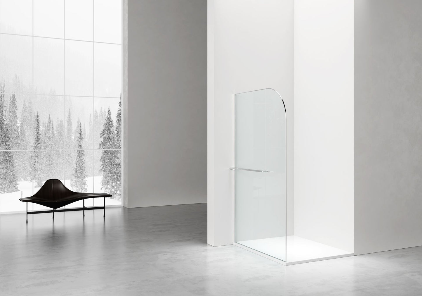 Curvy Inloopdouche | 120x200cm | Handdoekhouder | Chroom | Gebogen Helder Glas - WDtegels
