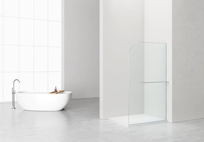 Curvy Inloopdouche | 120x200cm | Handdoekhouder | Chroom | Gebogen Helder Glas - WDtegels