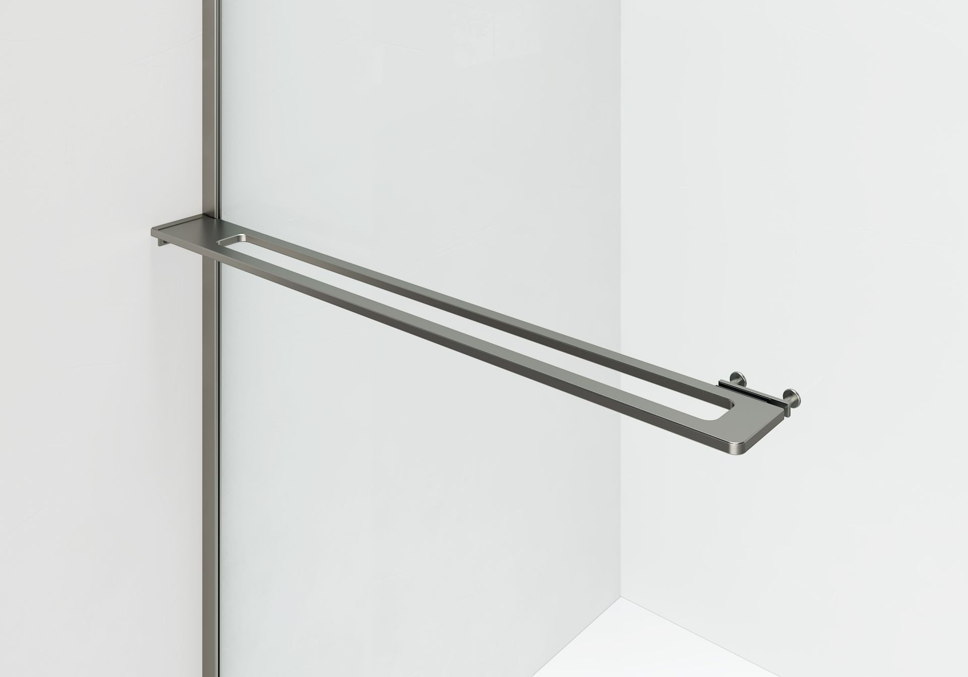 Curvy Inloopdouche | 120x200cm | Handdoekhouder | Gunmetal | Gebogen Helder Glas - WDtegels