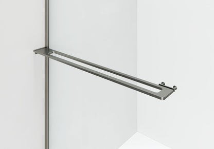 Curvy Inloopdouche | 120x200cm | Handdoekhouder | Gunmetal | Gebogen Helder Glas - WDtegels