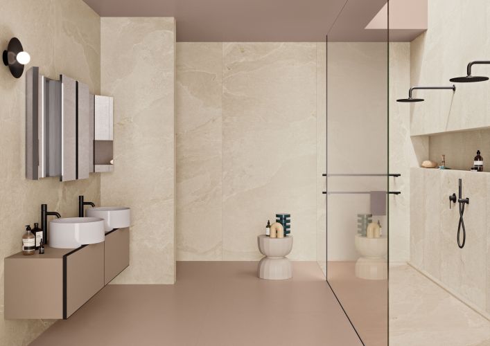 Vloer- en wandtegel Darcia Beige 80x80 rett - foto 2