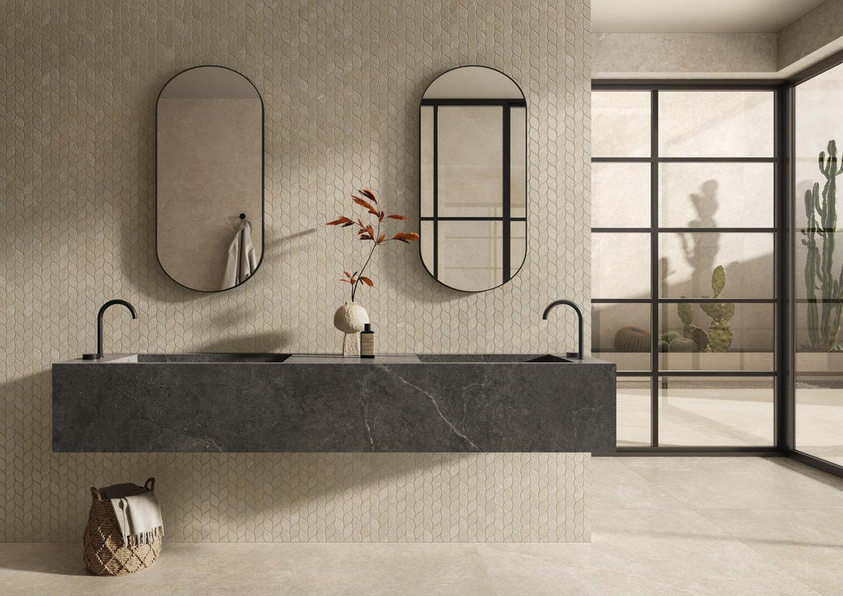Vloer- en wandtegel Limestone Beige 120x120 rett - foto 2