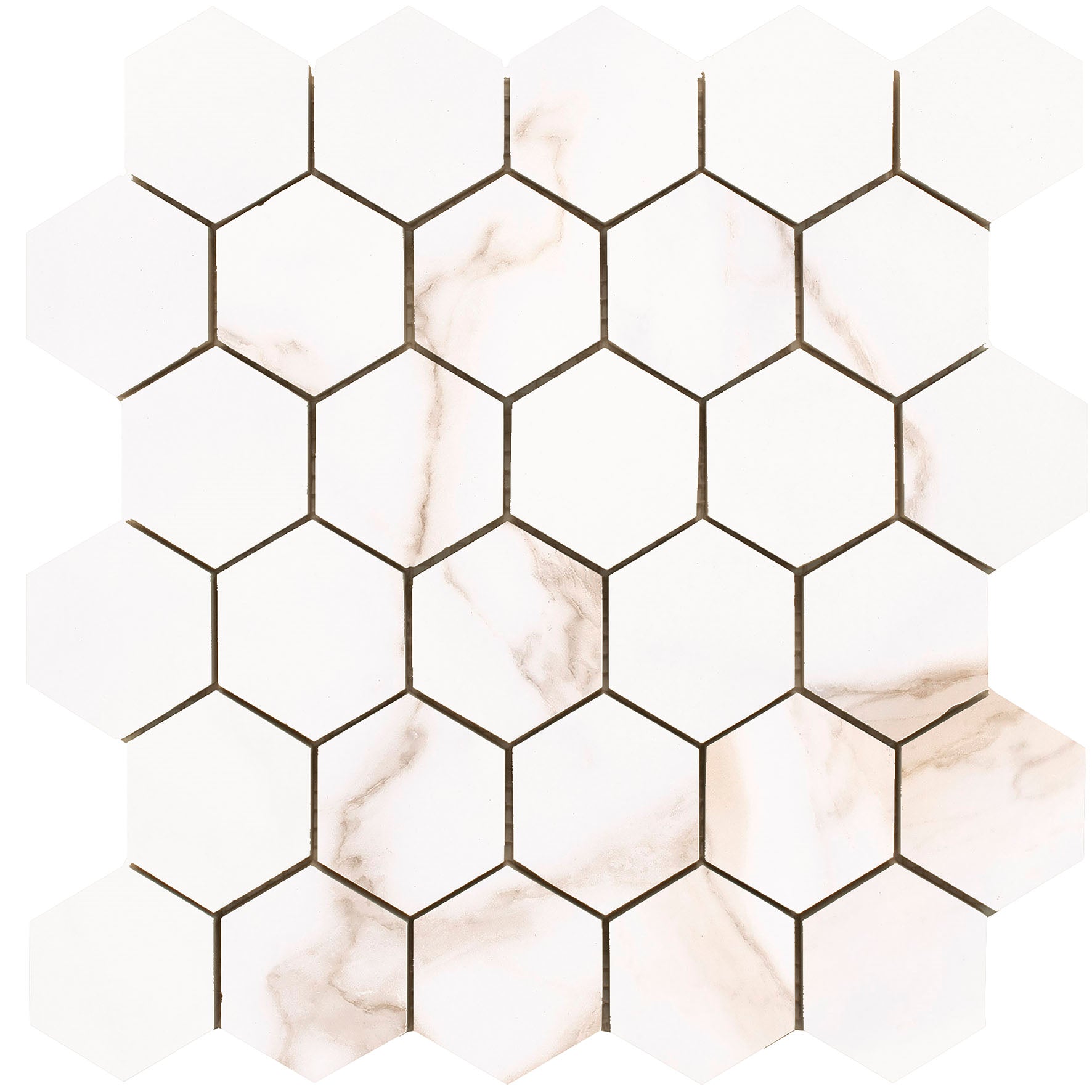 Diamond Gold hexagon mozaiek gepolijst op net van 26x27 - WDtegels