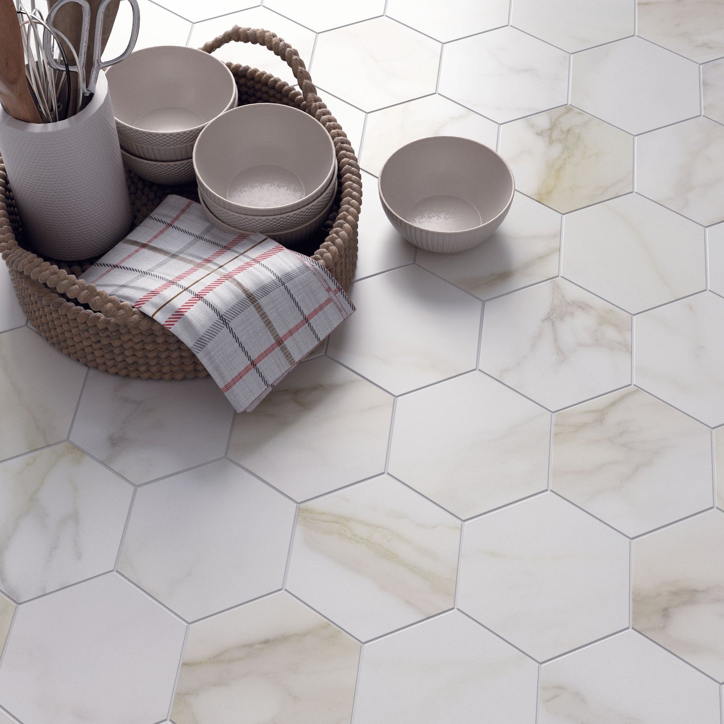 Hexagon Diamond Gold mat 15x17 - WDtegels