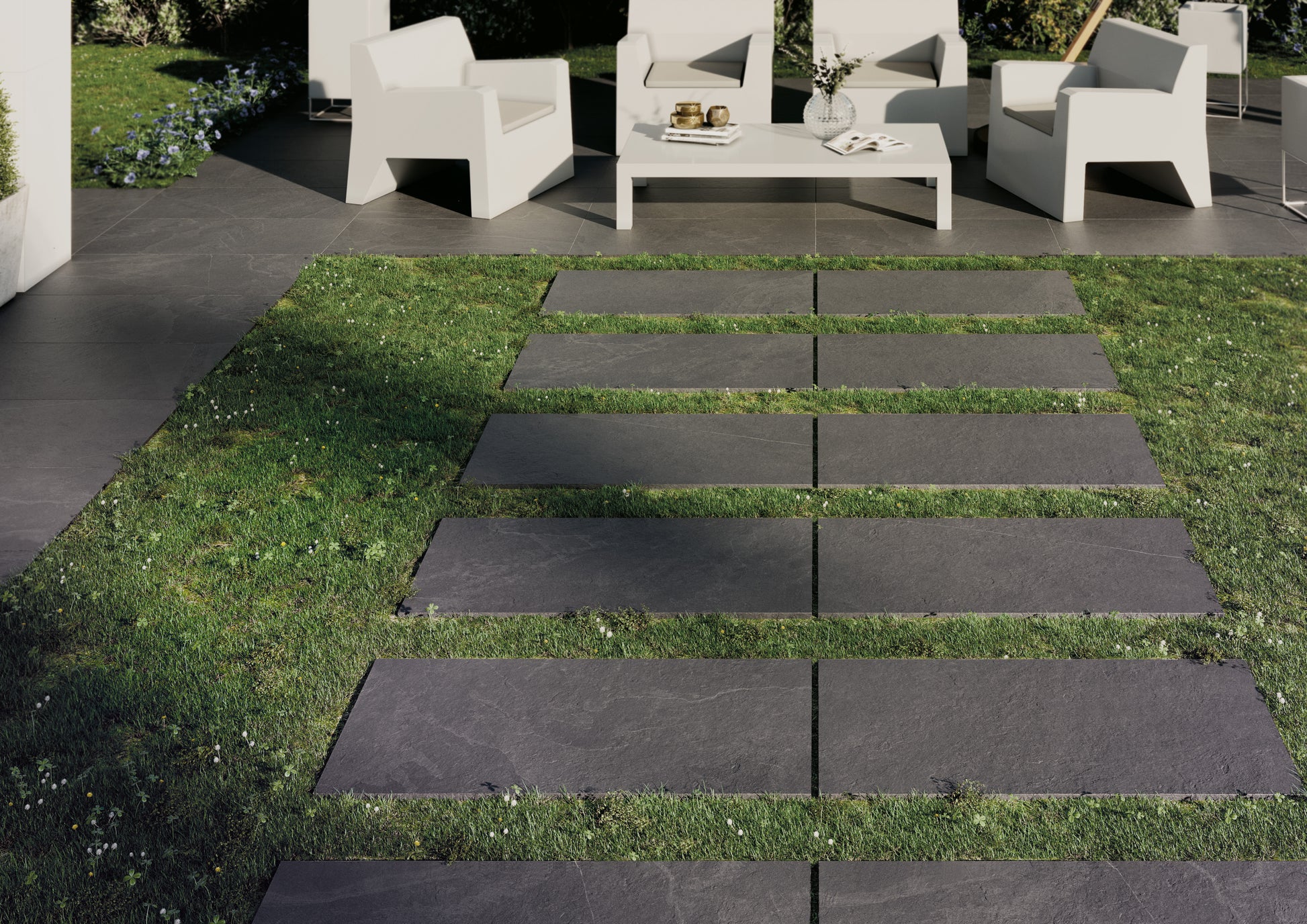 Terrastegel Overland Anthracite 60x60 rett 20mm