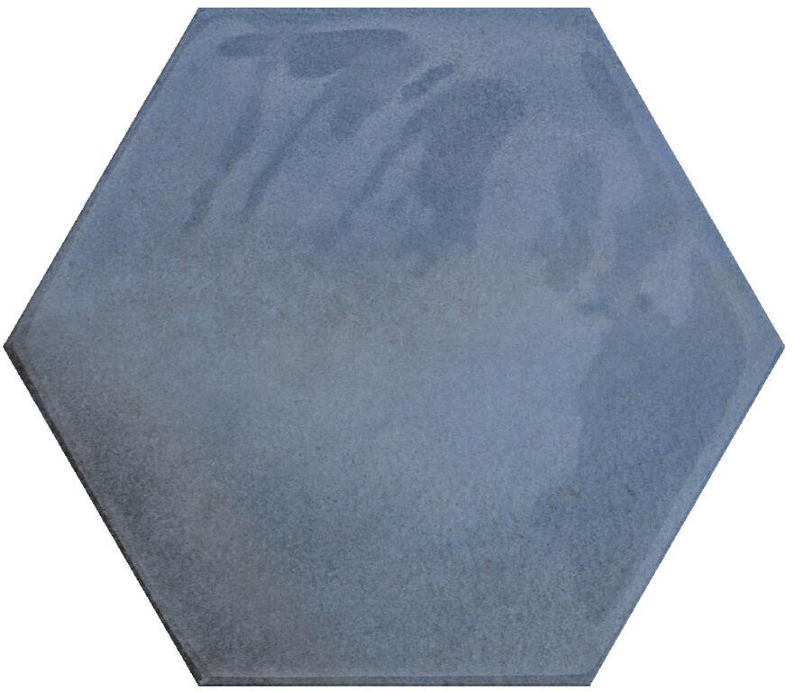 Wandtegel Hexagon Moon Blue glans 16x18 - WDtegels