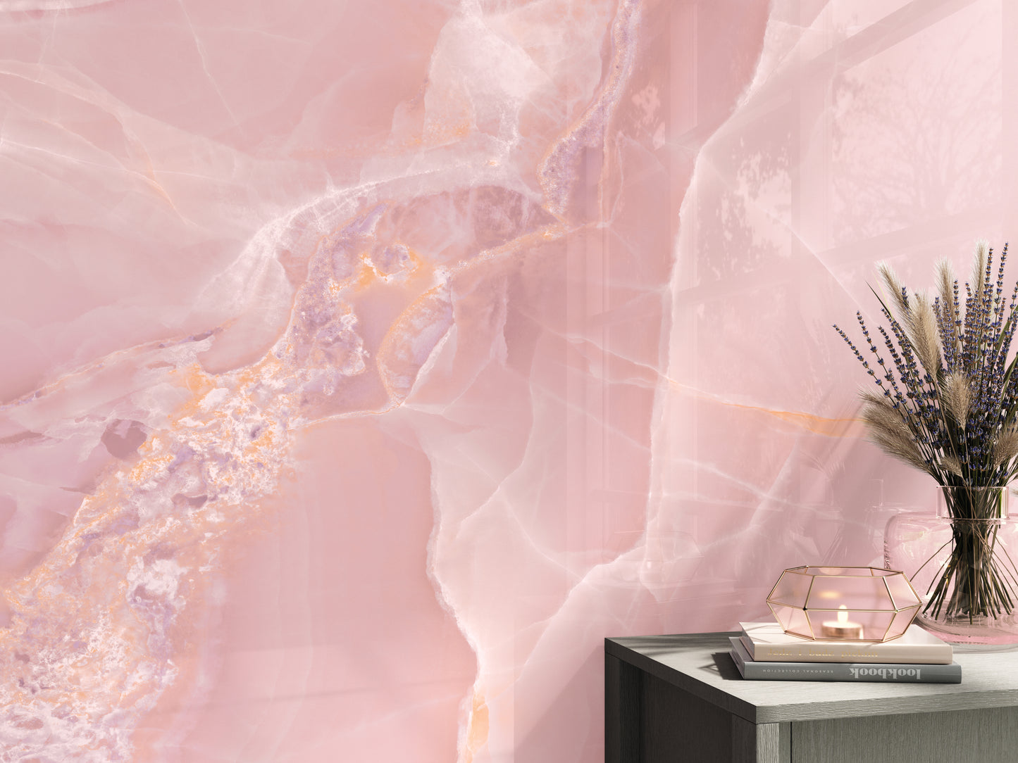 Slab Onyx Rose polished 120x260 rett - WDtegels