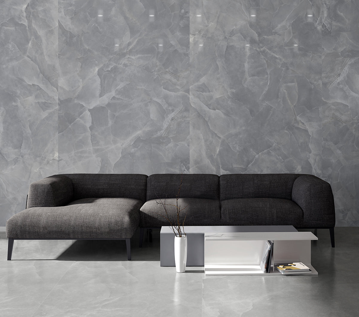 Slab Onyx Grey gepolijst 120x280 rett - WDtegels