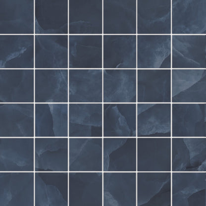 Onyx ek Blue mozaiek pulido 5x5 op net van 30x30 - WDtegels