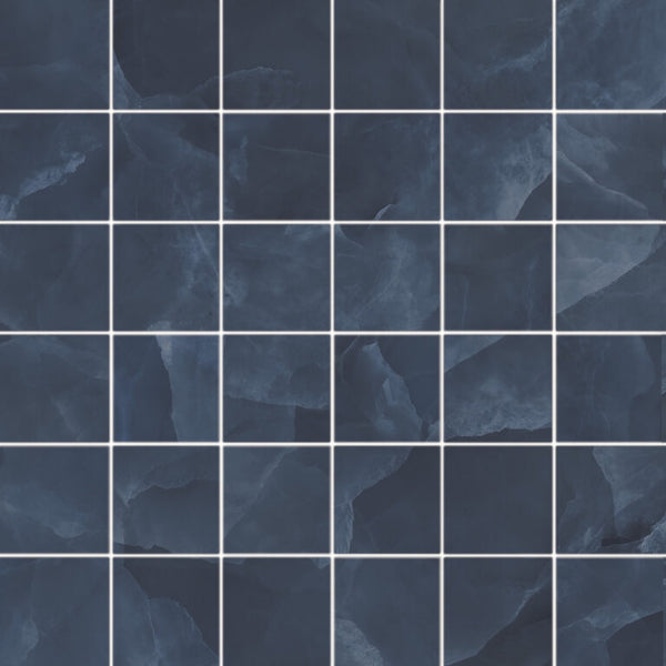 Onyx ek Blue mozaiek pulido 5x5 op net van 30x30