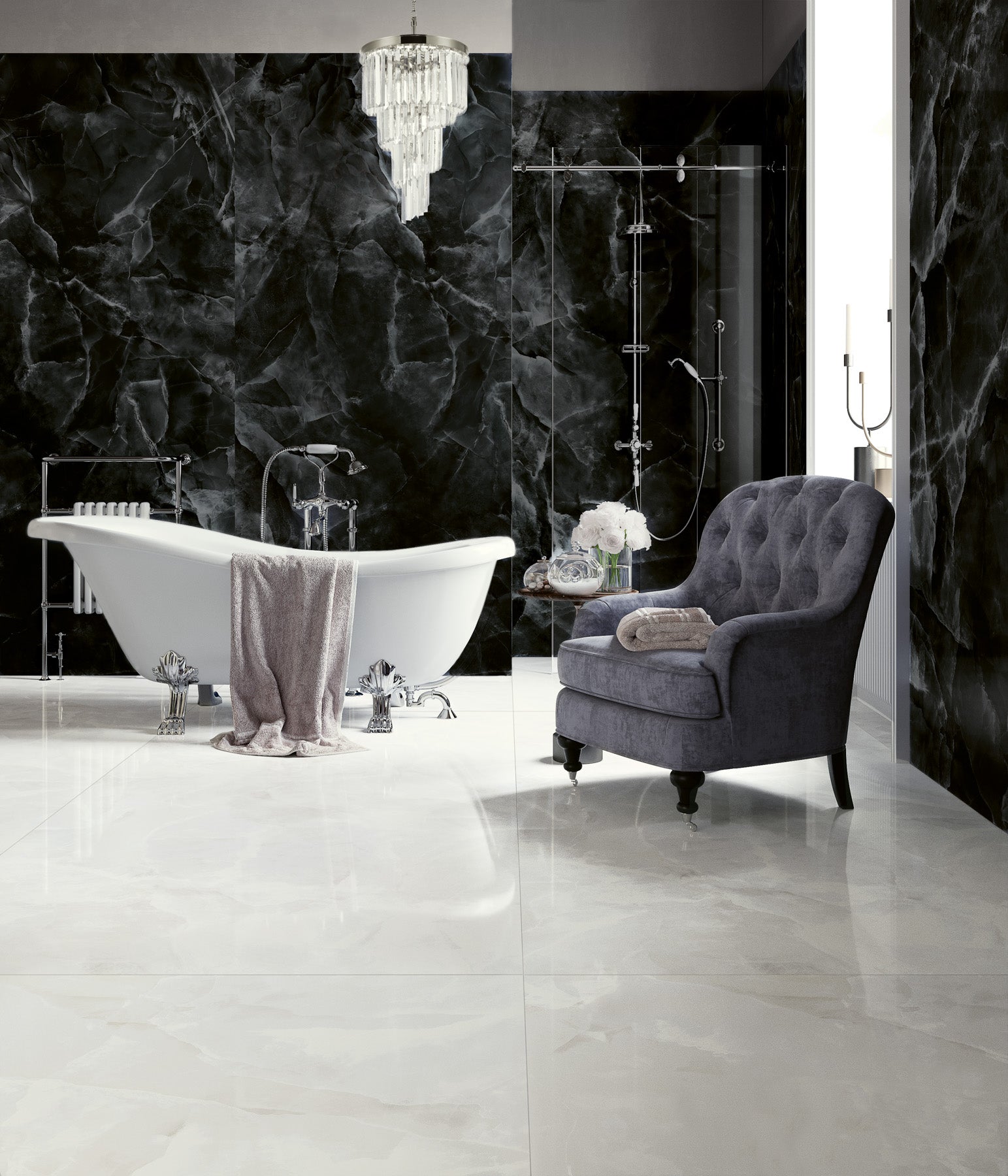 Vloertegel Onyx White pulido 80x160 rett - WDtegels