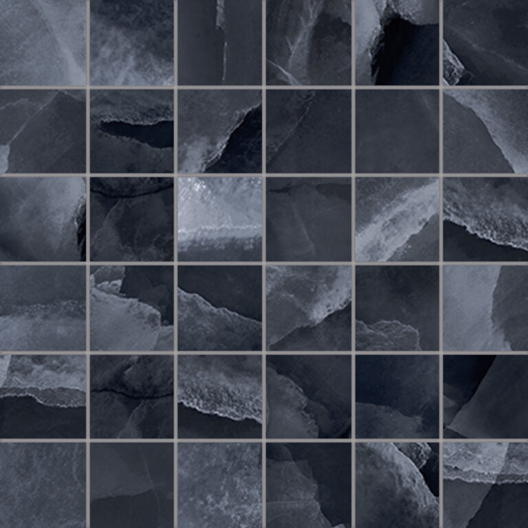 Onyx ek Black mozaiek pulido 5x5 op net van 30x30 - WDtegels