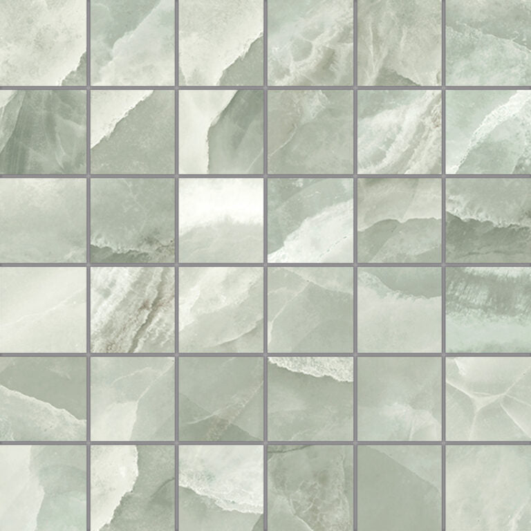 Onyx ek Jade mozaiek pulido 5x5 op net van 30x30 - WDtegels
