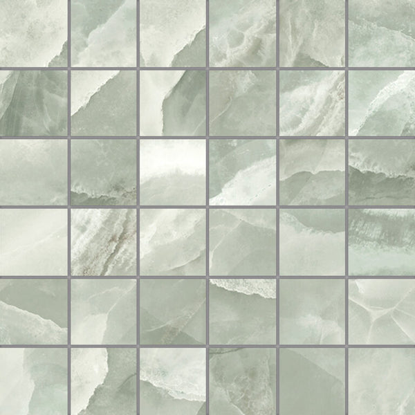 Onyx ek Jade mozaiek pulido 5x5 op net van 30x30
