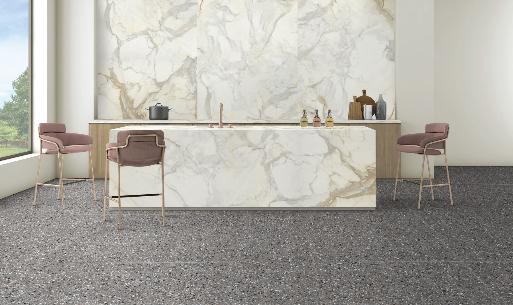 Medley terrazzo Antracite 60x60 rett - WDtegels