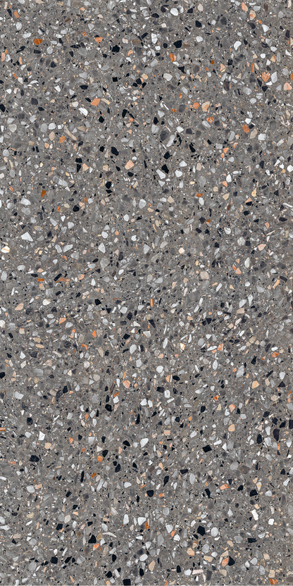 Vloertegel Medley terrazzo Antracite 60x120 rett - WDtegels