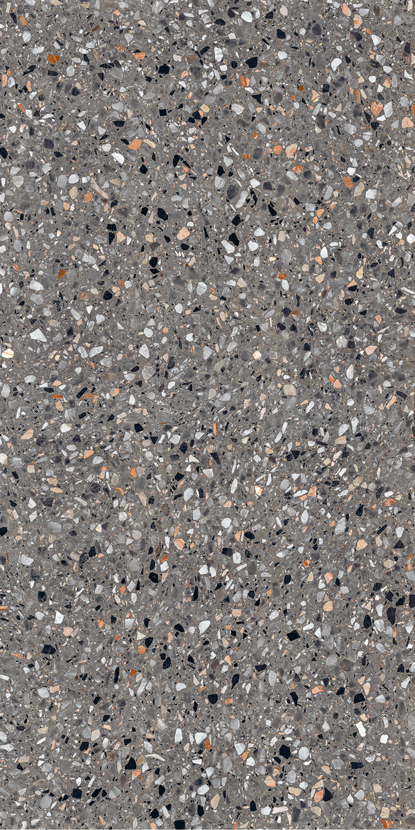 Vloertegel Medley terrazzo Antracite 60x120 rett