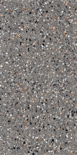Baldosa de suelo Medley terrazo Antracita 60x120 rectificado