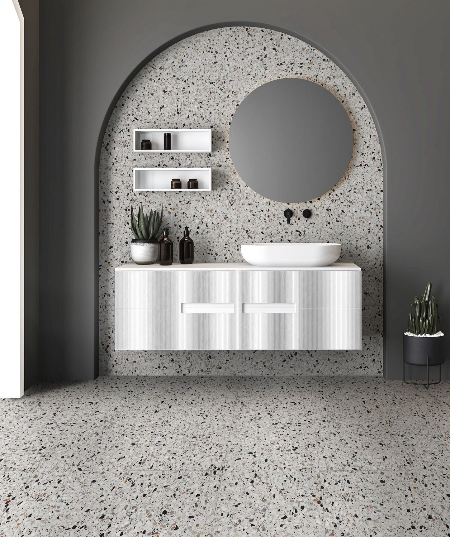 Vloertegel Medley terrazzo White 60x120 rett - WDtegels