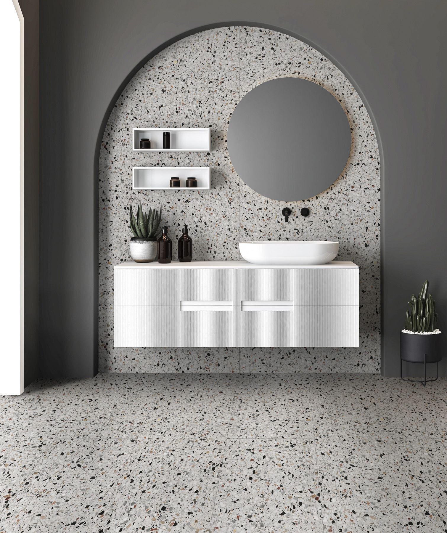 Vloertegel Medley terrazzo White 60x120 rett - WDtegels