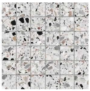 Medley terrazzo White mozaiek 5x5 op net van 30x30
