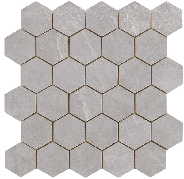 Statale Greige hexagon mozaiek op net van 26,3x27,4
