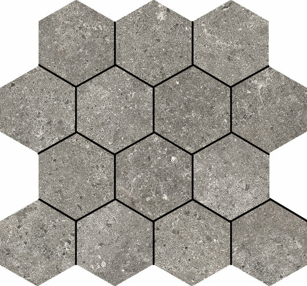 Stoneland Grey mozaiek hexagon op net van 29x27cm