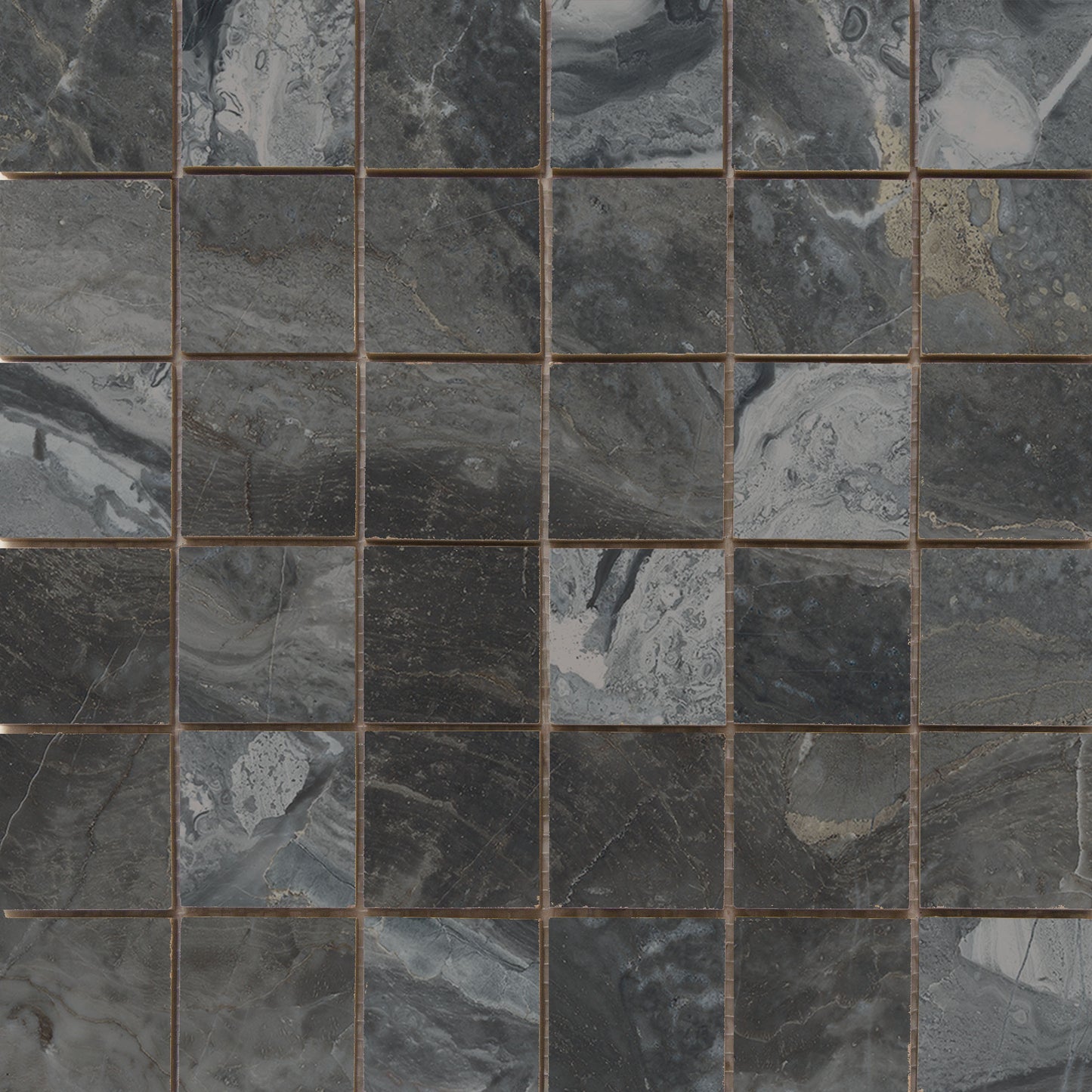 Luxury mozaiek Dark gepolijst 5x5 op net van 30x30 - WDtegels