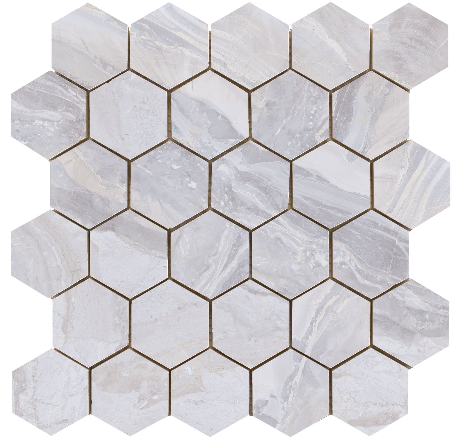 Luxury hexagon mozaiek White gepolijst 26,3x27,4 - WDtegels