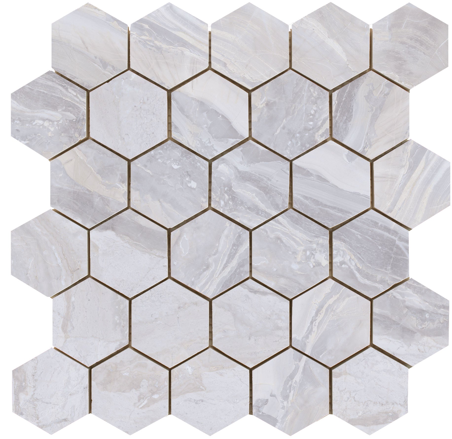 Luxury hexagon mozaiek White gepolijst 26,3x27,4 - WDtegels
