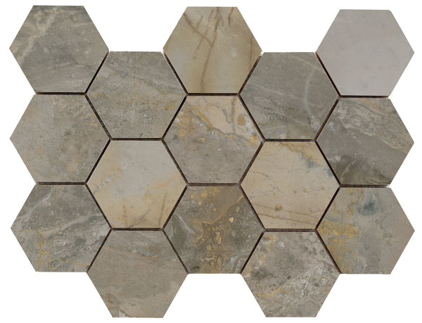 Luxury hexagon mozaiek Ample Nature gepolijst 32,5x22,5