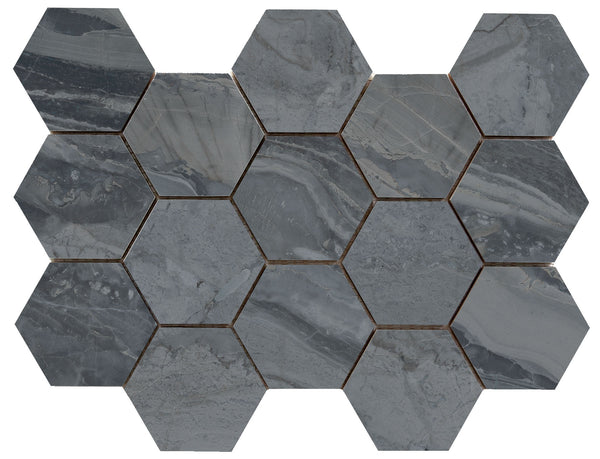 Luxury hexagon mozaiek Ample Dark gepolijst 32,5x22,5